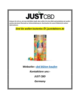 Sind Sie wollen kostenlos Öl justcbdstore.de