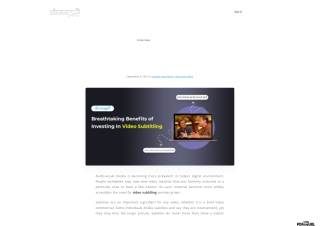 Breathtaking Benefits of Investing In Video Subtitling