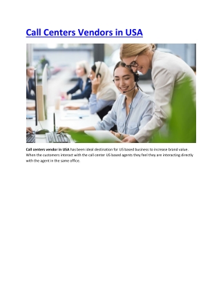 Call Centers Vendors in USA-converted
