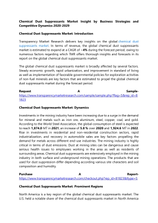 Chemical Dust Suppressants Market Insight by Business Strategies and Competitive