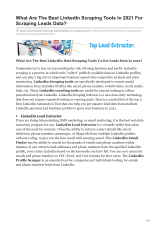 What Are The Best Tools To Extract Data From LinkedIn