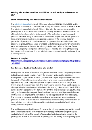 Printing Inks Market Incredible Possibilities, Growth Analysis and Forecast To 2