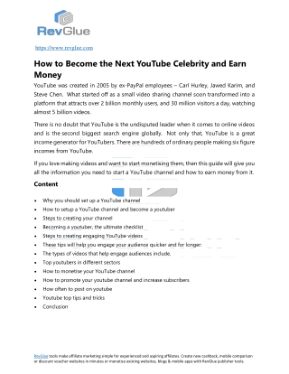 How to Become the Next YouTube Celebrity and Earn Money?