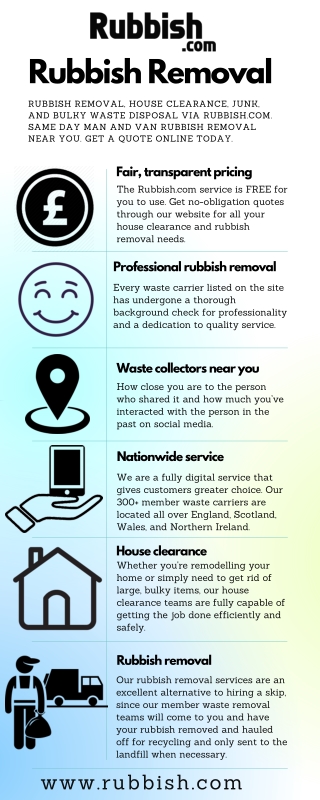Rubbish Removal - House Clearance - Waste Disposal - Rubbish.com