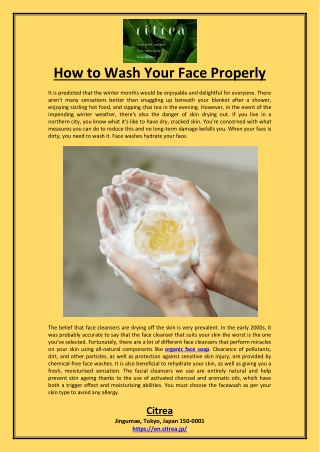 How to Wash Your Face Properly