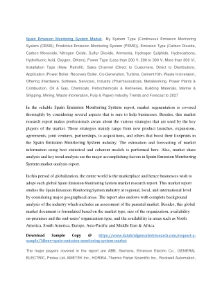 Spain Emission Monitoring System Market