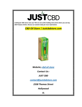 CBD Oil Store  Justcbdstore.com