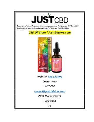 CBD Oil Store  Justcbdstore.com