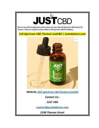 Full Spectrum CBD Tincture JustCBD  Justcbdstore.com