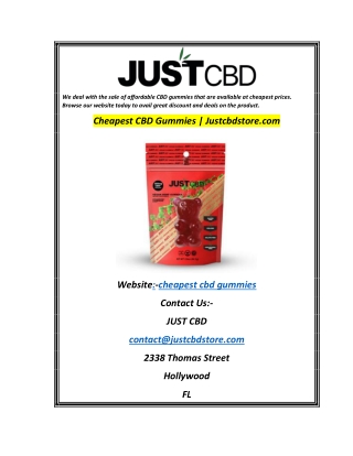 Cheapest CBD Gummies  Justcbdstore.com