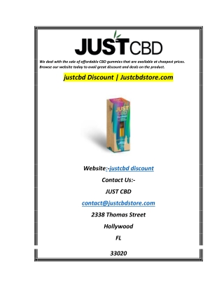 justcbd Discount  Justcbdstore.com