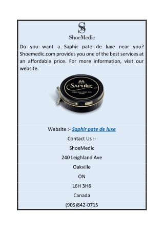 Saphir pate de luxe  Shoemedic.com