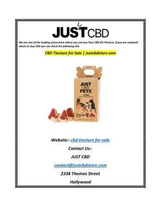 CBD Tincture for Sale  Justcbdstore.com