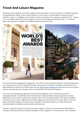 A Biased View of Top Travel Magazines