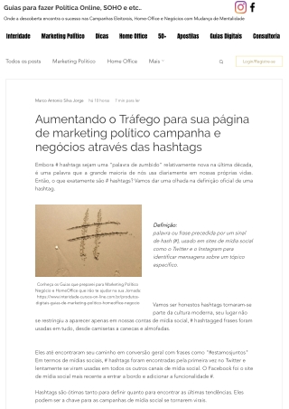 Aumentando o Tráfego para sua página de marketing político campanha e negócios através das hashtags