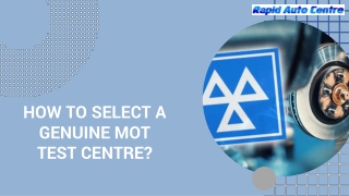 How to Select a Genuine MOT Test Centre