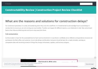 What are the reasons and solutions for construction delays?