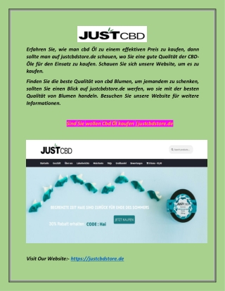 Würden Sie Hanföl kaufen wollen bei |justcbdstore.de