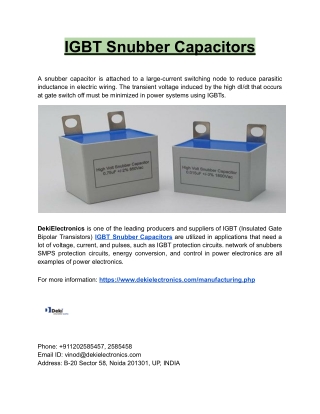 Best IGBT Snubber Capacitor Design