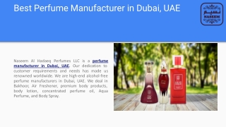 Best Perfume Manufacturer in Dubai, UAE