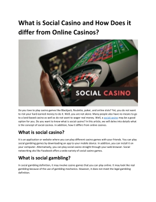 What is Social Casino?