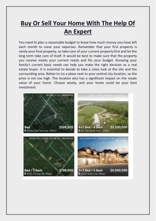 Buy Or Sell Your Home With The Help Of An Expert