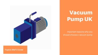 Important reasons why you should choose a vacuum pump