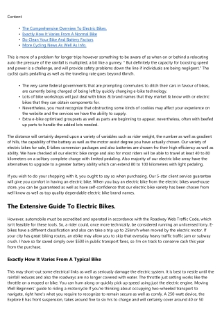 Electric Bikes Faq.