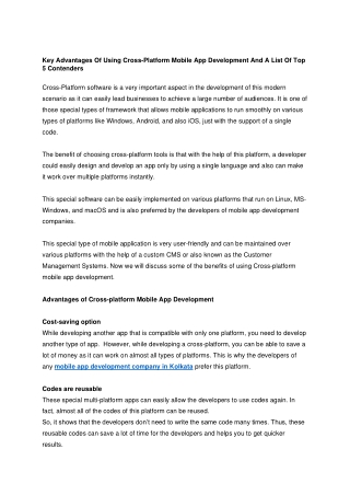 Benefits of using Cross-platform mobile app development and top 5 contenders