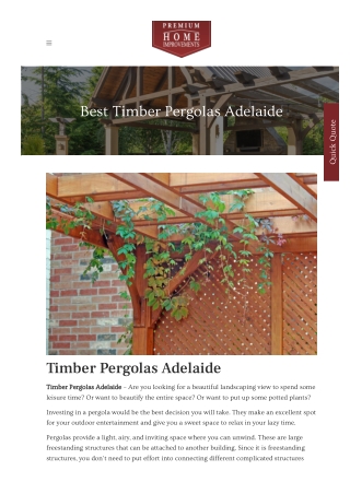 Timber pergolas Adelaide