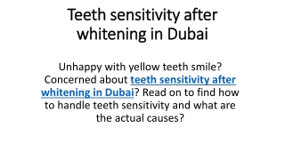 Teeth sensitivity after whitening in Dubai