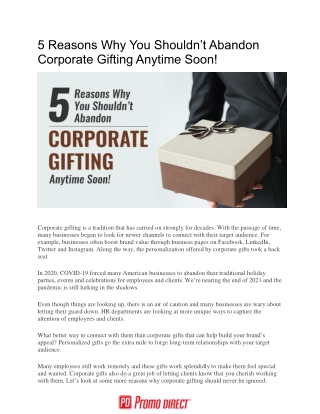 5 Reasons Why You Shouldn’t Abandon Corporate Gifting Anytime Soon!