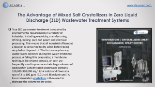 The Advantage of Mixed Salt Crystallizers