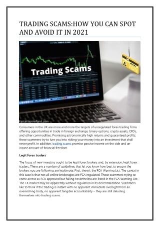 TRADING SCAMS HOW YOU CAN SPOT AND AVOID IT IN 2021