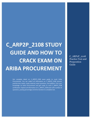 C_ARP2P_2108 Study Guide and How to Crack Exam on Ariba Procurement