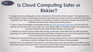 Is Cloud Computing Safer or Riskier?