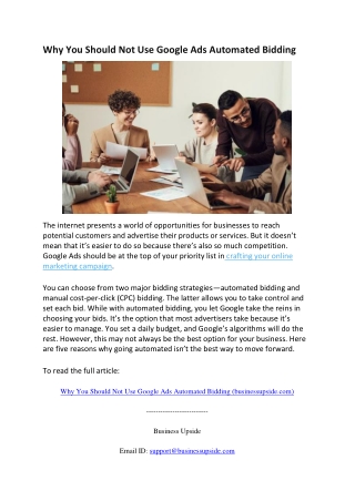 Why You Should Not Use Google Ads Automated Bidding