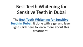 Best Teeth Whitening for Sensitive Teeth in Dubai