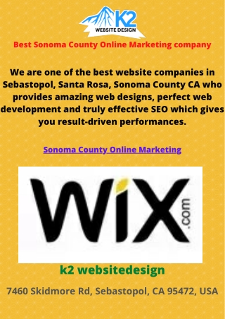 Best Sonoma County Online Marketing company
