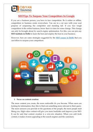 SEOTips To Surpass Your Competitors In Google