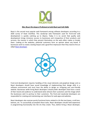 Hire React Developers Proficient in both Hard and Soft Skills