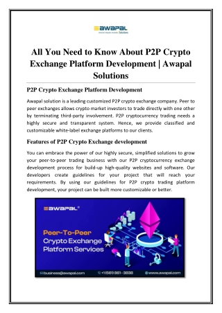 All You Need to Know About P2P Crypto Exchange Platform Development
