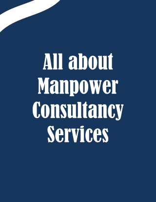 All about Manpower Consultancy Services