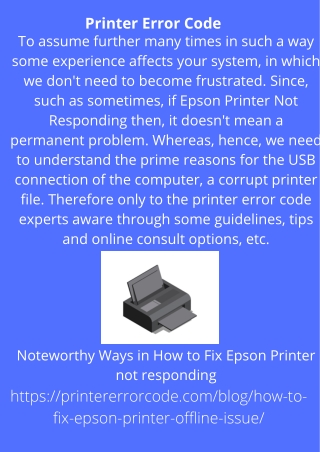 Noteworthy Ways in How to Fix Epson Printer not responding