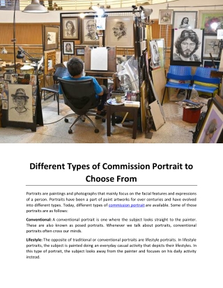 Different Types of Commission Portrait to Choose From