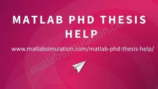 MATLAB PhD Thesis Research Help