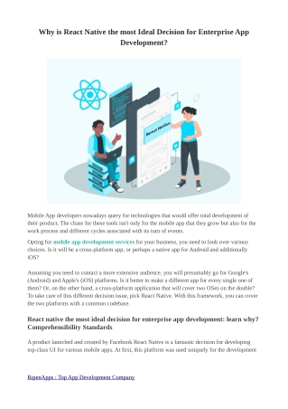 Why is React Native the most Ideal Decision for Enterprise App Development?