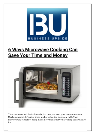 6 Ways Microwave Cooking Can Save Your Time and Money