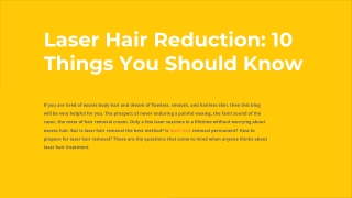Laser Hair Reduction