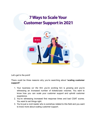 7 Ways to Scale Your Customer support in 2021